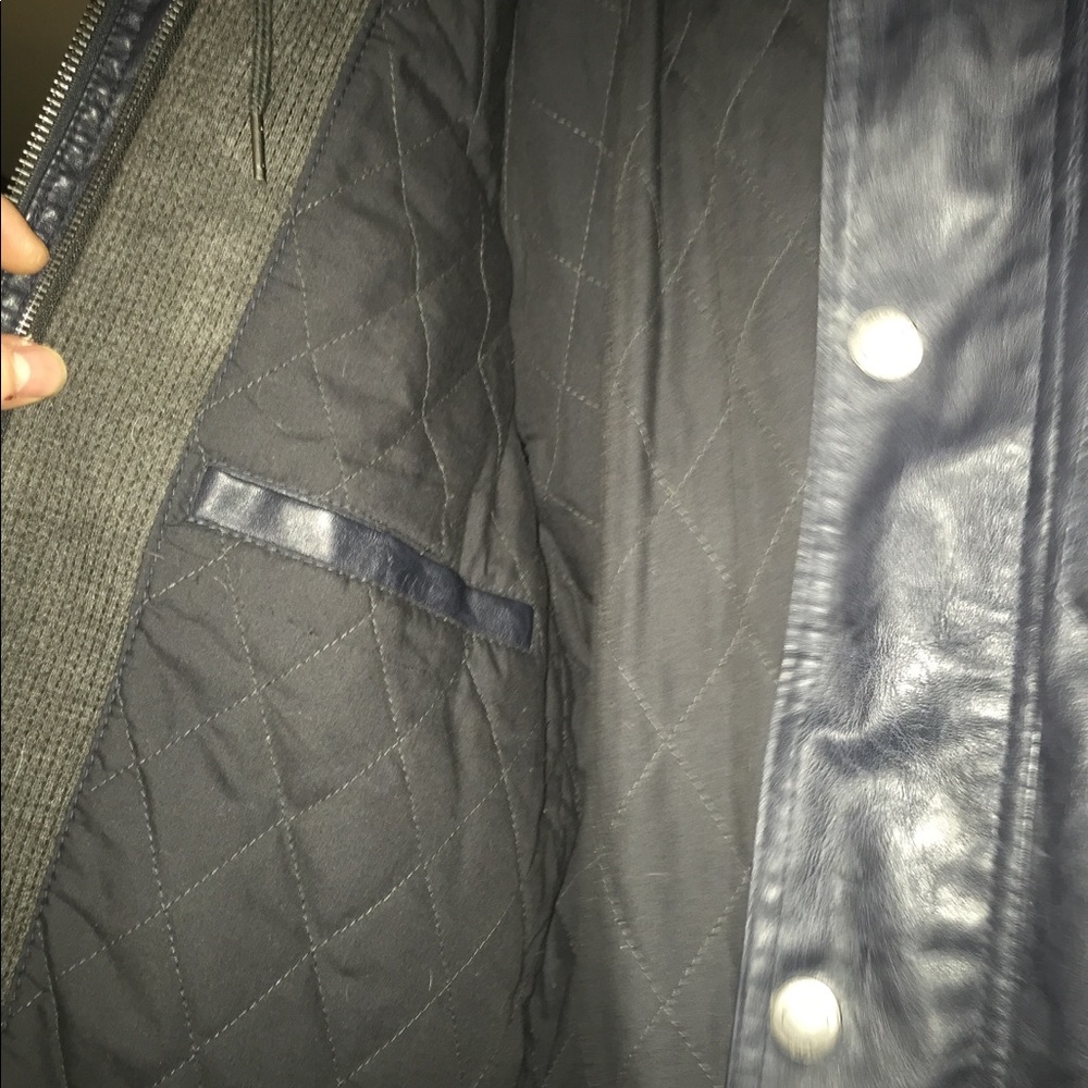 Michael Kors Blue Faux Leather Jacket - Picture 5 of 7
